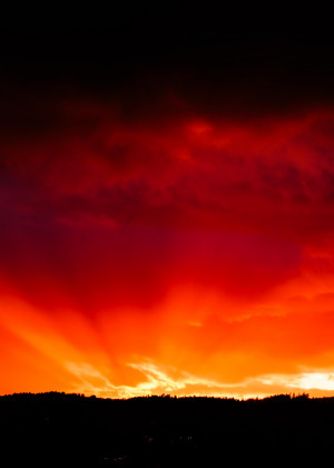 Abendrot, Gewitterstimmung, Fischach, Stauden,